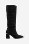 120 Black Suede Bellows Women's Boots, Pack of Block Heel - 10