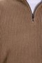 Men's Slim Fit slim fit zippered dark mink Mock Neck knitwear sweater - 4