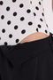 Women's Standard Fit Regular Cut Strappy U-Neck Polka Dot White Bodysuit with Snap Buttons at the Bottom - 5