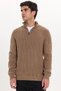 Men's Slim Fit slim fit zippered dark mink Mock Neck knitwear sweater - 7