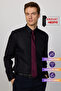 Men's Slim Fit Slim Fit Long Sleeve Non-Iron No-Iron Black Shirt