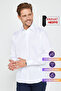 White Ekoteks - 100% Cotton, Non-Iron, Certified, No Ironing Regular Fit Shirt