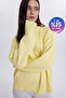 Women's Oversized Wide Cut Crew Neck Yellow Sweater