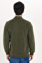 Men's Regular Fit Classic Cut Thessaloniki Fabric Khaki Polo Collar Sweatshirt - 9