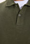 Men's Regular Fit Classic Cut Thessaloniki Fabric Khaki Polo Collar Sweatshirt - 4