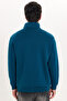 Unisex Relax Fit Comfortable Cut Cotton Inside Fleece Half Zipper Indigo Di Mock Neck Weatshirt - 6