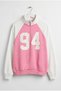 Yarım Fermuarlı Reglan Kol Sweatshirt Pembe Beyaz - 5