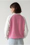 Yarım Fermuarlı Reglan Kol Sweatshirt Pembe Beyaz - 4