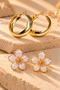 2-Piece Steel Yellow Color Round Earrings with Non-Fading Enamel and Ring Detail