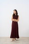 Women's Zero Sleeve Front Grass Detail Undergarment Dress Burgundy - 4