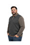 Men's Plus Size Dark Mink Polo Collar Zippered Knitwear Sweater 5Xl-6Xl-7Xl-8Xl - 3
