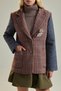 Brown Anthracite Plaid Melton Blazer Jacket with Brooch TWOAW27BC00057 - 2