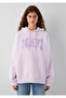 Logo Printed Hooded Purple Sweatshirt 1600361-70635 - 3