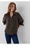 Tencel ™ ) Lyocell Brown Shirt Loose Fit / Relaxed Fit 1220415-70238 - 3