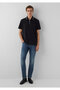 Zippered Black Polo T-Shirt Regular Fit / Normal Cut 0613535-900 - 2
