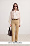 Petite Bej Yüksek Bel Dikiş Detaylı Wide Leg Jeans TWOAW27JE00249