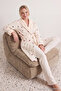 Ecru Winter Themed Soft Waffle Knit Robe THMAW26SB00006