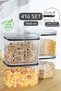 4-Piece Pure Rectangular Storage Container - Airtight Transparent Mica Flour and Grain Container with Seal 1500 ml