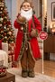 180 cm Ultra Tall Santa Claus Figure Exclusive Prime Series Red Furry Christmas New Year Pine Tree Decor