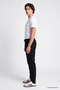 Regular Fit Normal Cut Ribbed Leg Black Sweatpants Tracksuit Bottoms - 2
