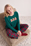 Green 100% Cotton Teddy Bear Plaid Knitted Pajama Set Thmaw26Pt00042 - 3