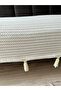 Tasseled Shawl Model Sofa Cover Ecru 100X230 |   100% Cotton Knitted, Non-Slip, Decorative Home Textile - 4