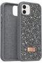 iPhone 11 Case with Velvet Diamond Design (Remove the Gelatin) and Gray Stone Sparkling Diamond Silicone Cover