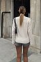 Beige Coated Buttoned Crew Neck Ribbed Women's Knitwear Cardigan - 6
