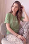 Green Life is Good Patterned Short Sleeve Knit Women's Pajama Set - 2
