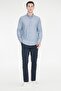 Men's Navy Blue Canvas Non-Marking Slim Fit Slim Fit Side Pocket Flexible Casual Trousers - 7