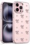 iPhone 15 Pro Max Case with Bow Pattern Transparent Glitter Silver Shiny Cover with Camera Protrusion
