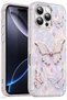 iPhone 16 Pro Case Shiny Hologram Butterfly Pattern Shock Absorbing Silicone with Camera Protection