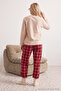 Somon Ekoseli Yılbaşı Temalı Polar Kışlık Örme Pijama Takımı THMAW25PT00137 - 4