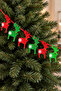 6 Pieces Red Green Christmas Tree Reindeers 2 Meters Glittery Eva New Year Reindeer with Bells Snowflake