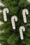 Silver Eva Candy Cane 9 cm 4 Pieces Christmas Pine Tree New Year Tree Ornament Glittery Shiny Gray Silver Ornament