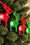 6 Pieces Red Green Christmas Tree Reindeers 2 Meters Glittery Eva New Year Reindeer with Bells Snowflake - 3