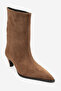 ALEO Earth Suede Genuine Leather Pointed-Toe Women's Short Heel Boots - 6
