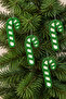 Green Eva Candy Cane 9 cm 4 Pieces Christmas Pine Tree New Year Tree Ornament Glittery Shiny Hanging Ornament - 2