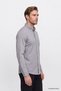 Men's Gray Breathable Flexible Cotton Tailored Slim Fit Button-Down Collar Knitted Shirt - 2