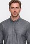 Men's Gri-Gri 100% Cotton Slim Fit Concealed Button Collar Herringbone Patterned Shirt