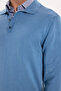 Men's Standard Fit Regular Cut Cotton Polo Neck Indigo Sweater - 6