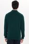 Men's standard fit regular cut cotton polo collar green sweater - 6
