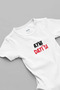 Organic 100% Cotton Short Sleeve Baby Bodysuit with Text on It, Snap Fasteners, Bodysuit 5570