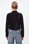 Women's Charles Lined Stand Collar Buttoned Lux Napoleon Black Jacket - 5
