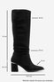 120 Black Suede Bellows Women's Boots, Pack of Block Heel - 5