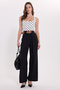 Women's Standard Fit Regular Cut Strappy U-Neck Polka Dot White Bodysuit with Snap Buttons at the Bottom - 2