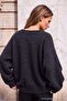 Wardrobe Essentials Siyah V Yaka Extra Oversize Triko Kazak TWOAW27KZ00053 - 4