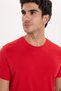 Men's Slim Fit Cotton Soft Texture Lycra Flexible Fabric Basic Red Crew Neck T-Shirt - 6