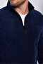 Unisex Standard Fit Anti-Pilling Cold Resistant Navy Blue Fleece Sweatshirt - 5