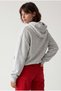 3 İplik Şardonlu Yarım Fermuarlı Yazı Baskılı Sweatshirt Gri - 3